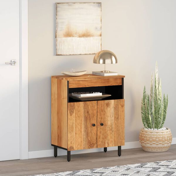 vidaXL Sivukaappi 60x33x75 cm t&auml;ysi akasiapuu