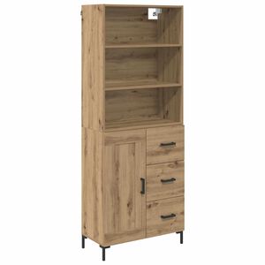 vidaXL Korkea kaappi Artisan tammi 69,5 x 34 x 180 cm Tekninen puu