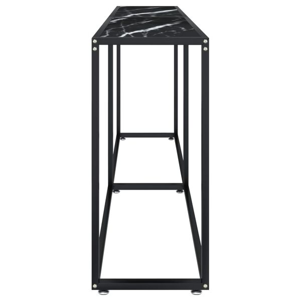 vidaXL Konsolip&ouml;yt&auml; musta marmori 200x35x75,5 cm karkaistu lasi