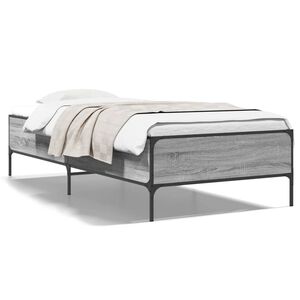 vidaXL S&auml;ngynrunko harmaa Sonoma 100x200 cm tekninen puu ja metalli