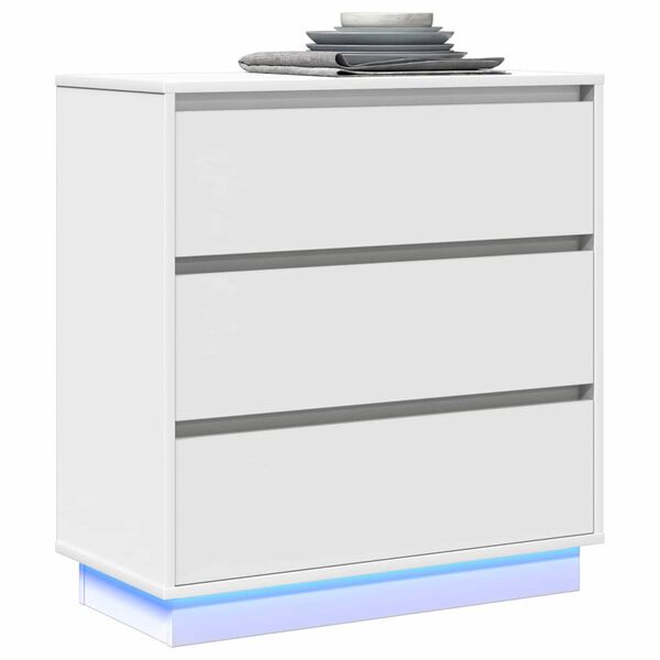 vidaXL Yöpöytäkaappi Valkoinen 71 x 34,5 x 75 cm Tekninen puu