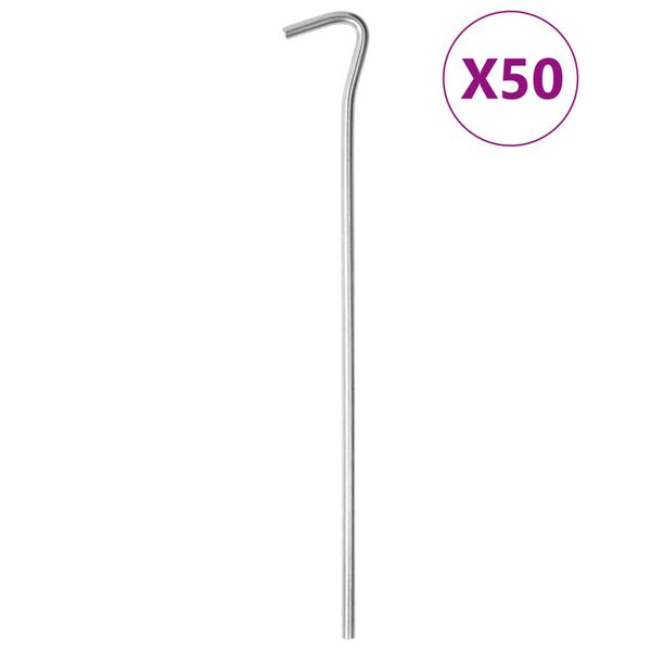 vidaXL Telttatapit 50 kpl 23 cm &Oslash;5 mm galvanoitu ter&auml;s