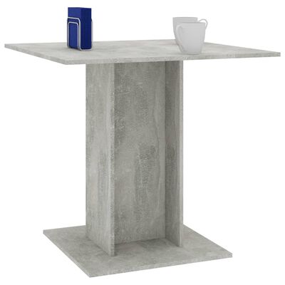 vidaXL Ruokapöytä betoninharmaa 80x80x75 cm lastulevy