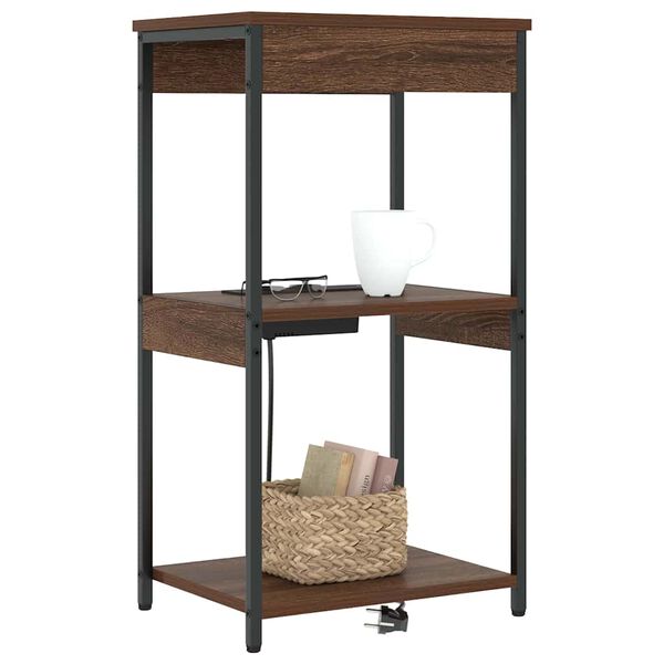 vidaXL Y&ouml;p&ouml;yt&auml;kaappi Ruskea tammi 41 x 31 x 76 cm Tekninen puu