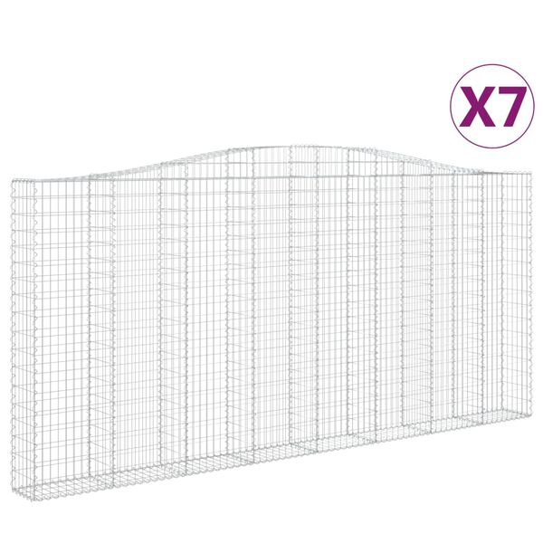 vidaXL Kaarevat kivikorit 7 kpl 400x30x180/200 cm galvanoitu rauta