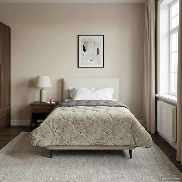 vidaXL Koko Vuoden Peitto Quiltottu Vaaleanharmaa 155 x 200 cm