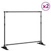 vidaXL Taustakangasteline 2 kpl musta 254x243 cm ter&auml;s