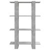 vidaXL Kirjahylly/tilanjakaja betoninharmaa 80x30x123,5 cm