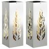 vidaXL Aurinko LED-polkuvalo 2 kpl L&auml;mpim&auml;n Valkoinen 18 x 18 x 50 cm