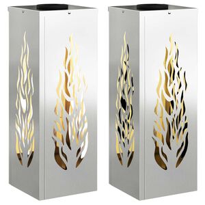 vidaXL Aurinko LED-polkuvalo 2 kpl L&auml;mpim&auml;n Valkoinen 18 x 18 x 50 cm
