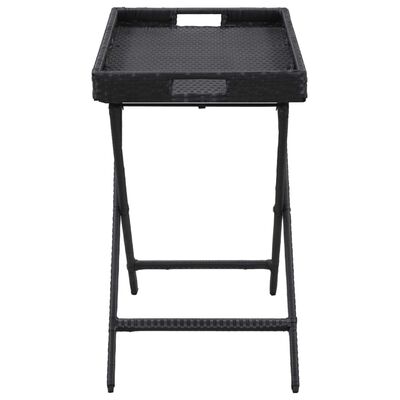 vidaXL Kokoontaittuva pöytä musta 80x45x75 cm polyrottinki