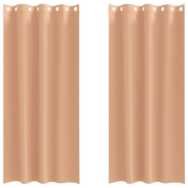 vidaXL Piment&auml;v&auml; verho renkailla 2 pcs Vaaleanruskea 225 x 140 cm