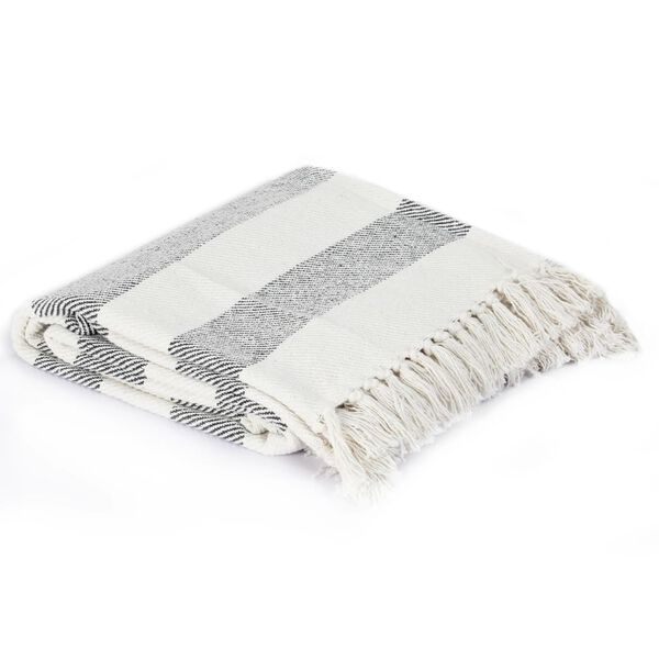 vidaXL Viltti puuvilla raidoilla 125x150 cm antrasiitti