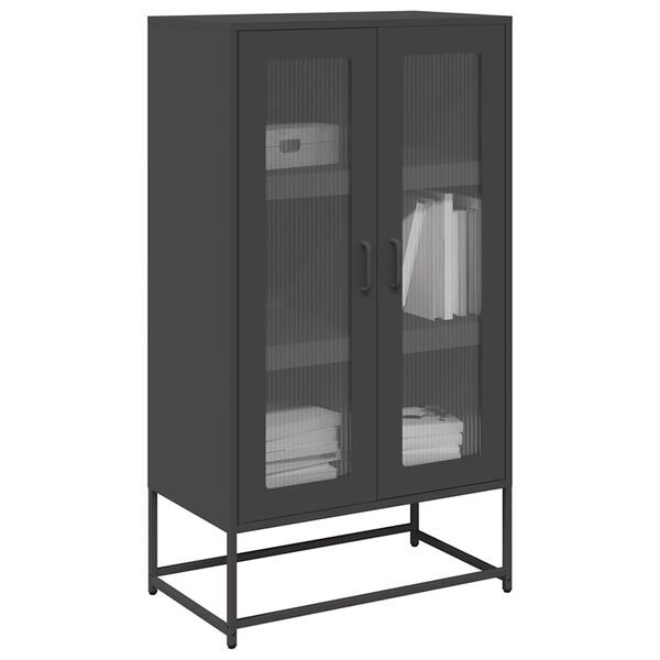 vidaXL Highboard Musta 68x39x123 cm Teräs