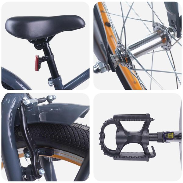 vidaXL Lastenpy&ouml;r&auml; 20 Tuumaa 6-11-vuotiaille Tumma harmaa