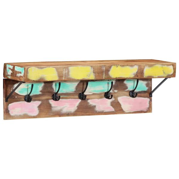 vidaXL Takkihylly hyllyll&auml; Ruskea 73 x 19 x 23 cm Kierr&auml;tetty T&auml;yspuu