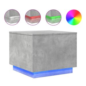 vidaXL Sohvap&ouml;yt&auml; LED-valoilla betoninharmaa 50x50x40 cm