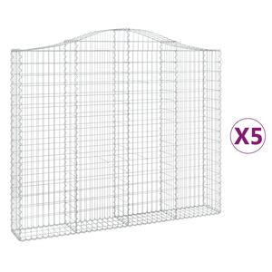 vidaXL Kaarevat kivikorit 5 kpl 200x30x160/180 cm galvanoitu rauta