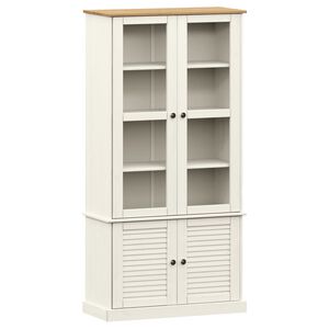vidaXL Vitriinikaappi VIGO valkoinen 85x35x170 cm t&auml;ysi m&auml;nty