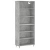 vidaXL Kaappi betoninharmaa 69,5x32,5x180 cm tekninen puu