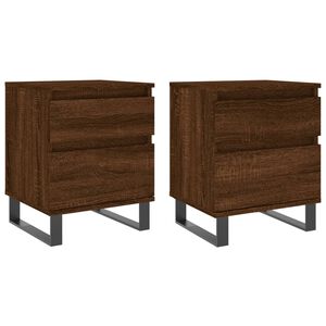 vidaXL Y&ouml;p&ouml;yd&auml;t 2 kpl ruskea tammi 40x35x50 cm tekninen puu
