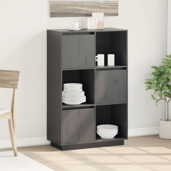 vidaXL Kaappi harmaa 74x35x117 cm t&auml;ysi m&auml;nty