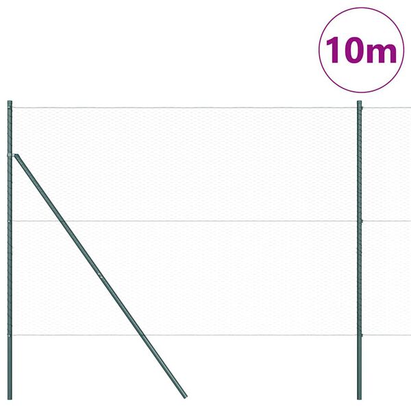 vidaXL Aita paalujen kanssa Vihre&auml; 1.6 x 10 m