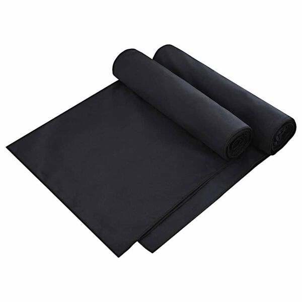 vidaXL Aurinkotuoli Pyyhkeet 2 pcs Musta 210 x 75 cm