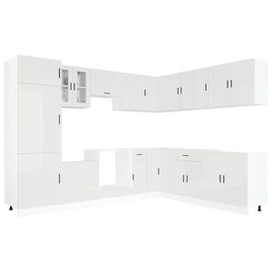 vidaXL 14-osainen keitti&ouml;kaappisarja "Porto" Gloss White