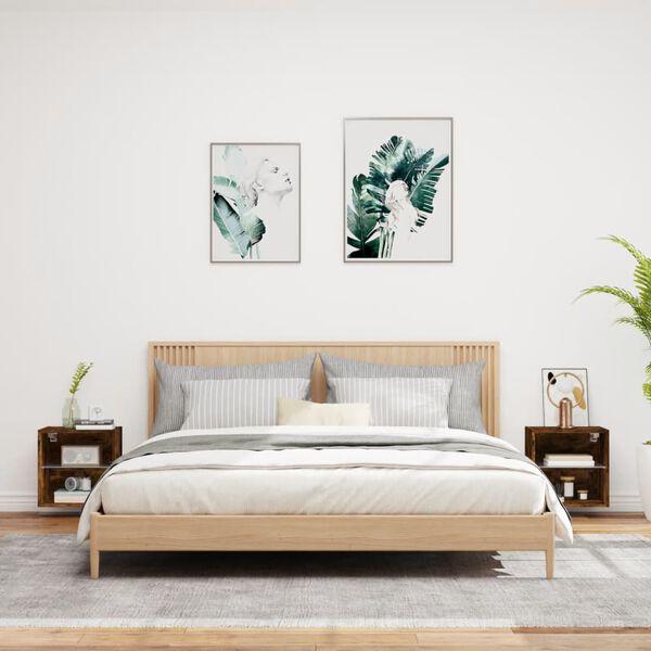 vidaXL Y&ouml;p&ouml;yd&auml;t LED-valoilla sein&auml;kiinnitett&auml;v&auml;t 2 kpl savutammi