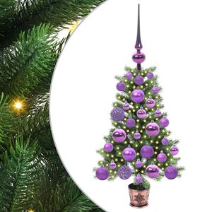 vidaXL Joulukuusi 150 LED-valoilla jalustalla Vihre&auml; 65 cm PE