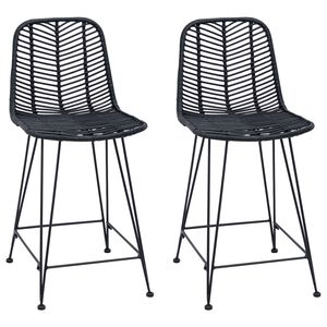 vidaXL Baarituoli 2 kpl Musta 44,5 x 54,5 x 97,5 cm Roikka ja rauta