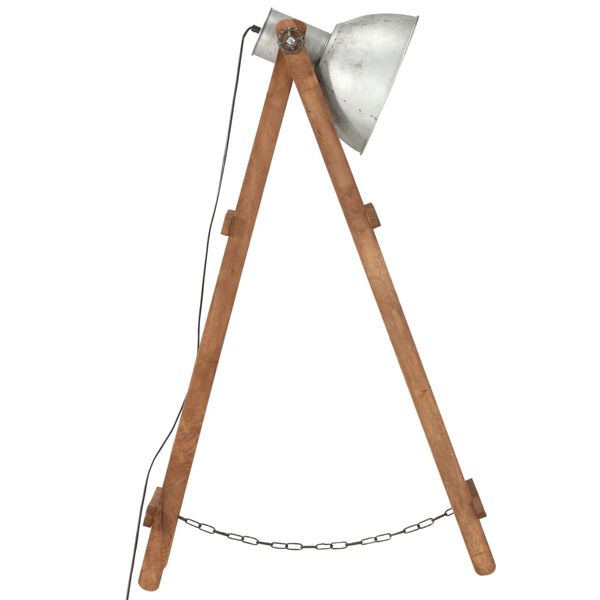 vidaXL Lattiavalaisin hopea E27 t&auml;ysi mangopuu