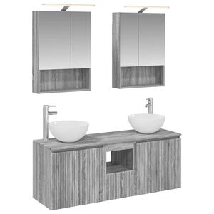 vidaXL Kylpyhuoneen kaappisetti 5 pcs Harmaa Sonoma 50 x 14,5 x 70 cm