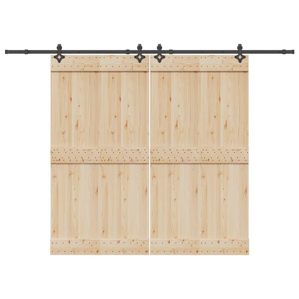 vidaXL Liukuoven asennussarja teräs 305 cm musta