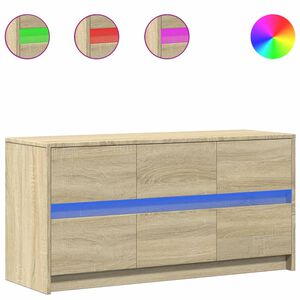 vidaXL TV-taso LED-valoilla Sonoma-tammi 100x34x50 cm tekninen puu