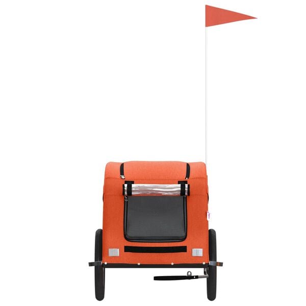 vidaXL Lemmikinkuljetuskärry pyörään oranssi kangas ja rauta