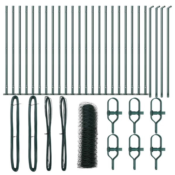 vidaXL Aitalatu Vihre&auml; 50 x 0,8 m (50 mm verkko) Ter&auml;st&auml; ja PVC:t&auml;