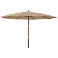 vidaXL Puutarhan aurinkovarjo puutolppa taupe 400x273 cm