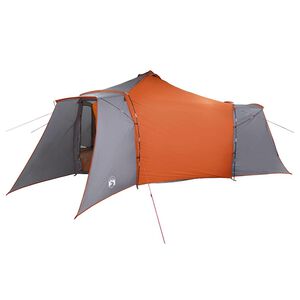 vidaXL Tipi-teltta 8 hengelle Harmaa ja oranssi taffeta