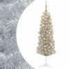vidaXL Kapea tekokuusi joulupalloilla 150 cm 150 LEDi&auml;