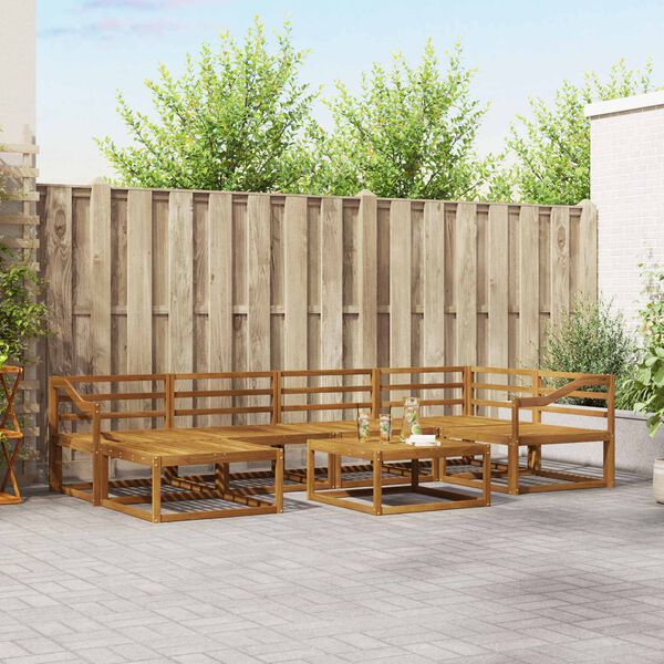 vidaXL Ulkosohvakokoelma 7 pcs Luonnollinen Tihe&auml; akasiapuu