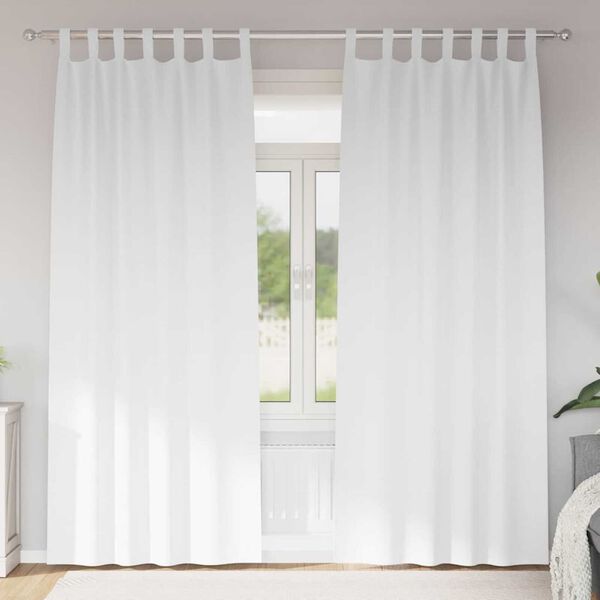 vidaXL Piment&auml;v&auml; verho renkailla 2 pcs Puhdas valkoinen 245 x 140 cm