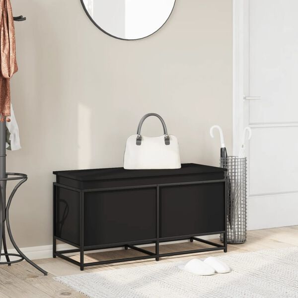 vidaXL S&auml;ilytyslaatikko kannella musta 100x40x51,5 cm tekninen puu