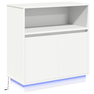 vidaXL LED-p&ouml;yt&auml;taso Valkoinen 71 x 34,5 x 75 cm Tekninen puu