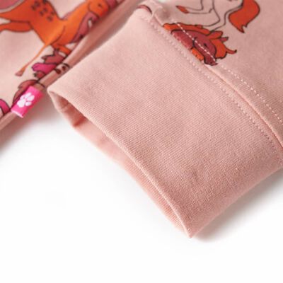 Lasten pitkähihainen pyjama vaaleanpunainen 92