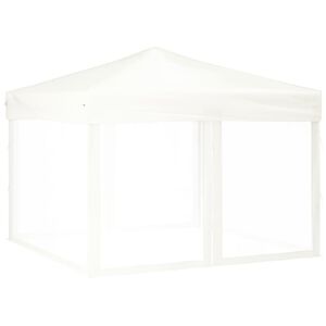 vidaXL Kokoontaittuva juhlateltta sivuseinill&auml; valkoinen 3x3 m