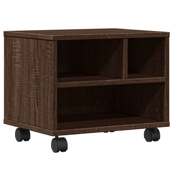 vidaXL Tulostinteline py&ouml;rill&auml; ruskea tammi 41x32x34,5 cm