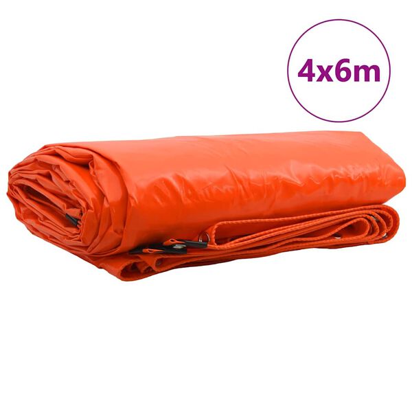 vidaXL Pressu 650g / m&sup2; Oranssi 4 x 6 m Kangas PVC-pinnoitteella