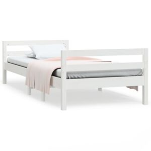 vidaXL S&auml;ngynrunko ilman patjaa valkoinen 90x200 cm t&auml;ysi m&auml;nty